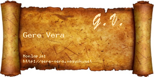 Gere Vera névjegykártya